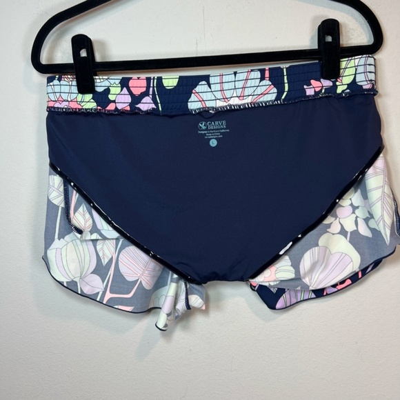 Carve Designs Floral Zelda Shorts Brigitte Navy Lined Swim Resort Women's Large - Picture 11 of 12